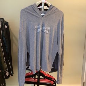 (Bin 10)  Next level thin hoodie, with graphic print- XL